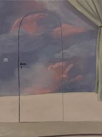 The Purple door by Romane De Watteville contemporary artwork painting