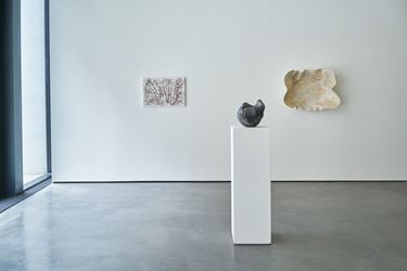 Exhibition view: Ghada Amer, In Black and White, Goodman Gallery, London (2 December 2020–9 January 2021). Courtesy Goodman Gallery.