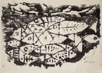 Fish by The Estate Of Anwar Jalal Shemza contemporary artwork painting, works on paper, drawing