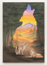 Coyote Moon by Neil Raitt contemporary artwork painting, works on paper