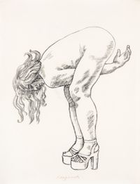 Etude de nu pour Table dance by Konrad Klapheck contemporary artwork works on paper
