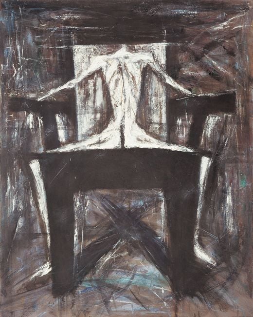 White Figure in a High-backed Chair by Mao Xuhui contemporary artwork