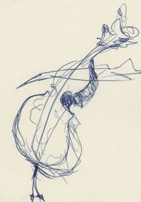 Cello's by Barry Flanagan contemporary artwork works on paper, drawing