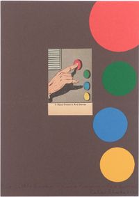 Big Little Books. ‘A Hand Presses a Red Button’ by Peter Blake contemporary artwork print