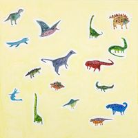 Dinosaur Stickers by Lo Chiao-Ling contemporary artwork painting