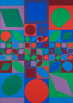 Farbwelt by Victor Vasarely contemporary artwork painting