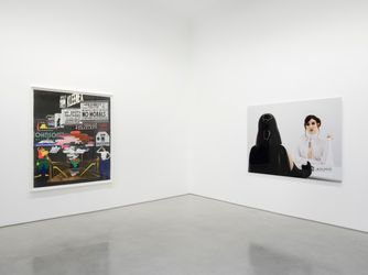 Exhibition view: Matthew Brannon, Le Gant de Velours, Traversing the Fantasy, and the Thousand-Yard Stare (Disparate Subjects Happening Concurrently, 1977-1979), David Kordansky Gallery, Los Angeles (13 September–19 October 2024). Courtesy the artist and David Kordansky Gallery.