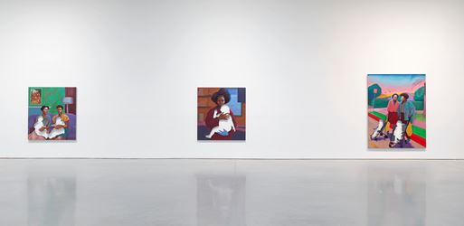 Exhibition view: Titus Kaphar, From a Tropical Space, Gagosian, West 21st Street, New York (1 October–19 December 2020). © Titus Kaphar. Courtesy Gagosian. Photo: Rob McKeever.