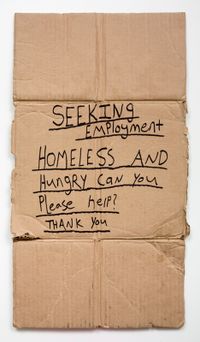 Seeking Employment (International Beggar Series)   by Judy Darragh contemporary artwork painting