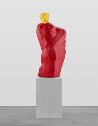 orange red nun by Ugo Rondinone contemporary artwork painting, sculpture