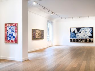 Exhibition view: Pierre Alechinsky, Dernières nouvelles, Galerie Lelong & Co., rue de Téhéran, Paris (9 march–29 April 2023). Courtesy Galerie Lelong & Co. 