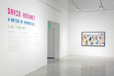 Exhibition view: David Hockney, Afternoon Swimming, STPI, Singapore (1 July–9 September 2017). Courtesy STPI, Singapore.