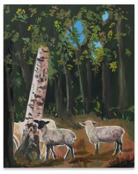 the fairie Queens Sheep in the woods by Karen Kilimnik contemporary artwork painting