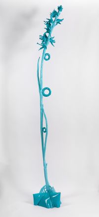Blue leek orchid by Caroline Rothwell contemporary artwork sculpture