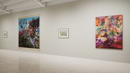 Exhibition view: Created in HWVR, Arshile Gorky & Jack Whitten, picturing Arshile Gorky, Untitled (c.1944–1945), Jack Whitten, View from Aghia Galini (1969), Arshile Gorky, Virginia Landscape (c. 1944) and Jack Whitten, King's Wish (Martin Luther's Dream) (1968). © (2019) The Arshile Gorky Foundation / Artists Rights Society (ARS) / © Jack Whitten Estate. Courtesy the estates and Hauser & Wirth.