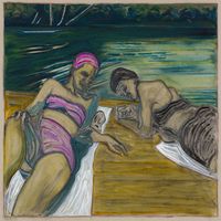 the lake by Billy Childish contemporary artwork painting, works on paper, drawing
