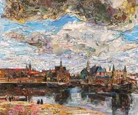 Postcards from Nowhere: View of Delft by Vik Muniz contemporary artwork painting