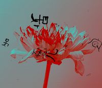 Grain Rain Series-Flower with Flying Text 3 by Hung Keung contemporary artwork moving image