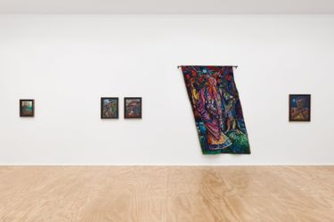 Exhibition view: Athi-Patra Ruga, Act One …In Travesti ., Eva Presenhuber, New York (6 November–18 December 2021). © Athi-Patra Ruga. Courtesy the artist and Galerie Eva Presenhuber, Zurich / New York.