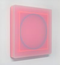 Blue Circle Pink Square by Kāryn Taylor contemporary artwork painting