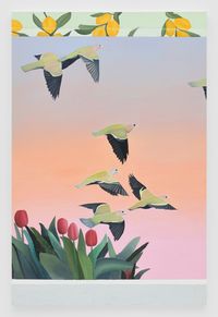 Birds at sunset by Alec Egan contemporary artwork painting, works on paper