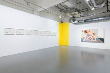 Exhibition view: Christina Quarles, Always Brightest Before Tha Dusk, Pilar Corrias, London (5–22 September 2018). Courtesy the artist and Pilar Corrias. Photo: Damian Griffiths.
