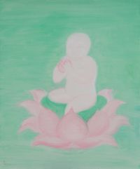 Lotus Child by Wu Yi contemporary artwork painting, works on paper