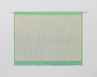 Untitled (On Emerald Green Ground) by Luca Frei contemporary artwork painting, textile