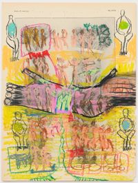 Chaine Humaine by Pélagie Gbaguidi contemporary artwork works on paper, drawing