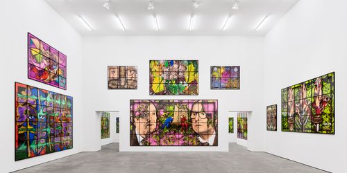 Exhibition view: Gilbert & George, THE PARADISICAL PICTURES, Sprüth Magers, Berlin (28 April–25 August 2021). © Gilbert & George. Courtesy Sprüth Magers. Photo: Ingo Kniest.