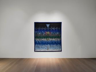 Exhibition view: Abdoulaye Konaté, Lune bleue, Lévy Gorvy Dayan, New York (16 January–17 February 2024). Courtesy Lévy Gorvy Dayan.