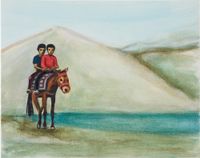 Two Boys on a Horse by Matthew Krishanu contemporary artwork painting