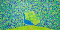 Peacock by Walasse Ting contemporary artwork painting, works on paper
