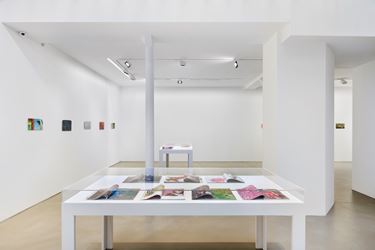 Exhibition view: Clément Rodzielski, Animes and magazines, paintings on paper, Galerie Chantal Crousel, Paris (7 March–23 May 2020). Courtesy the artist and Galerie Chantal Crousel, Paris. Photo: Martin Argyroglo.