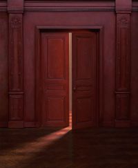 Half-Opened Door of a Red Living Room by Charles Matton contemporary artwork print