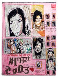 Desi Punjabi Songs for Lovers by Jagdeep Raina contemporary artwork works on paper, mixed media