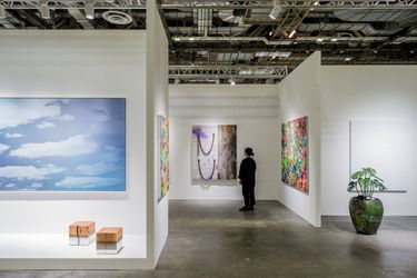 Installation view, artworks, left to right: Miya Ando, Keisuke Tada,  Ayumu Yamamoto, baanai, and Takuro Tamura
