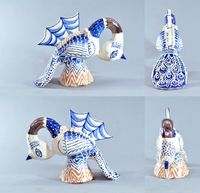 Blue Peacock by Etyan Messiah contemporary artwork sculpture, ceramics