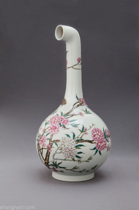 MadeIn Curved Vase - Famille-Rose Vase with a Straight Neck and Peach Blossom Design, Yongzheng Period, Qing Dynasty by XU ZHEN® contemporary artwork sculpture
