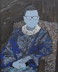 Ruth Bader Ginsburg by Roshanak Aminelahi contemporary artwork painting, mixed media