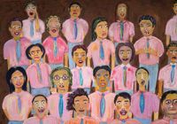 School Choir by Sohrab Hura contemporary artwork painting, works on paper, drawing