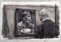 Drawing for City Deep (Soho Gazing at Portrait) by William Kentridge contemporary artwork painting, works on paper, drawing