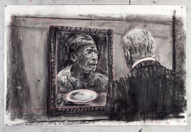 Drawing for City Deep (Soho Gazing at Portrait) by William Kentridge contemporary artwork