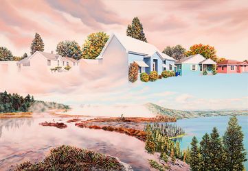 Kevin Chin, Away House (2021). Oil on Italian linen, 138 x 199 cm. Courtesy Martin Browne Contemporary.