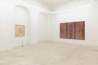 Exhibition view: Hermann Nitsch, In Memoriam Editions 1982 - 2021, Galerie Krinzinger, Seilersätte 16, Vienna (8 September–29 October 2022). Courtesy Galerie Krinzinger.