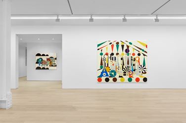 Exhibition view: Farah Atassi, Paintings, Almine Rech, New York (20 June–26 July 2019). © Farah Atassi. Courtesy the Artist and Almine Rech. Photo: Matthew Kroening.