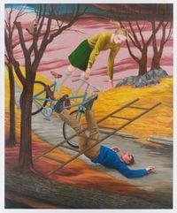 Destiny Riding Her Bike by Nicole Eisenman contemporary artwork painting