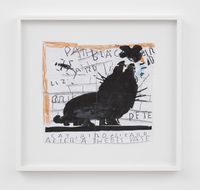 Black Cat (after a Thebes vase) by Rose Wylie contemporary artwork works on paper, print, drawing