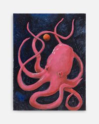 Pink psyco-octopus by Charles Hascoët contemporary artwork painting, works on paper