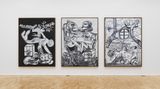 Contemporary art exhibition, Tobias Pils, 3 paintings 2 drawings 1 triptych at Eva Presenhuber, New York, United States